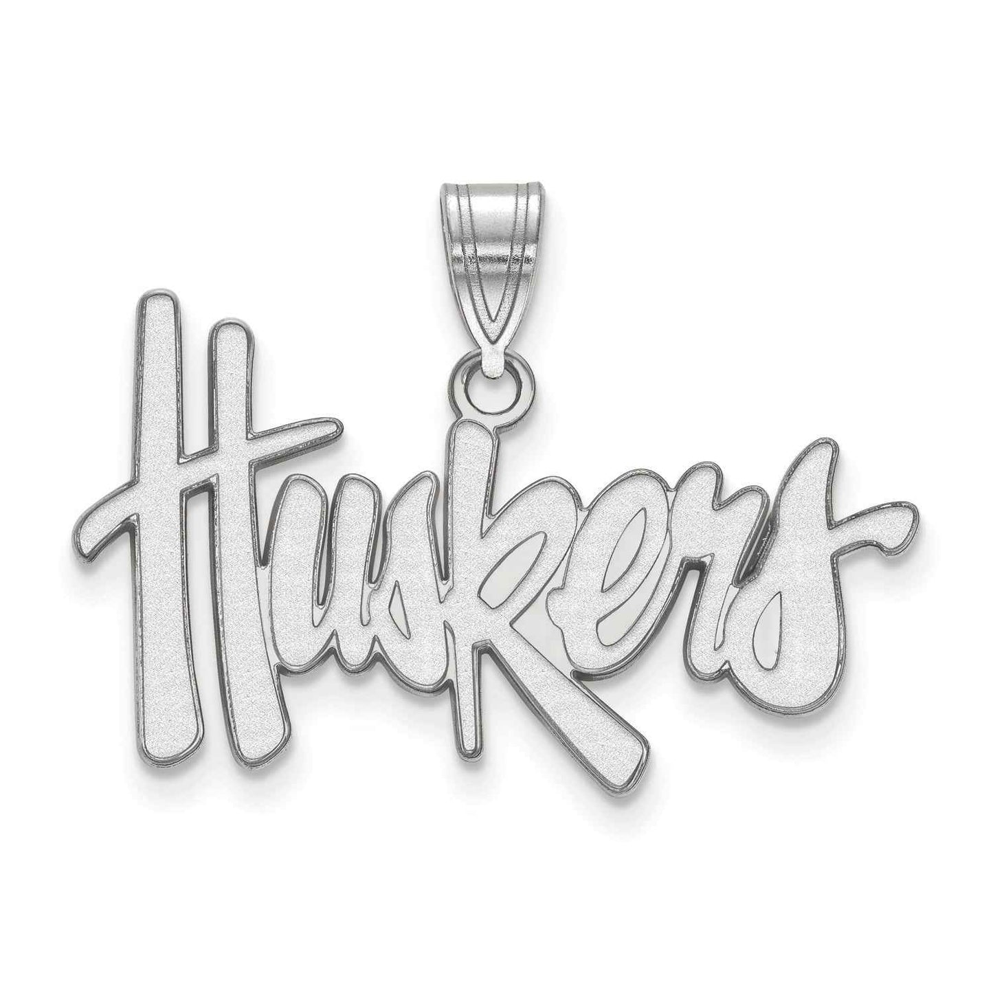 Men's Nebraska Huskers Large Logo Pendant in Sterling Silver