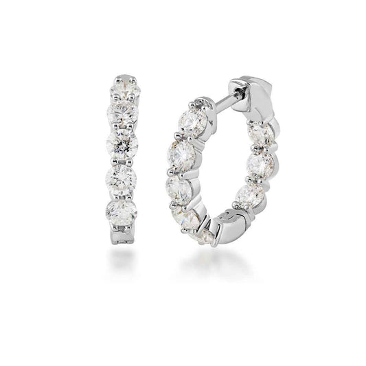 Adamante 2 ct. tw. Lab-Grown Diamond Inside Out Hoops in 14K White Gold