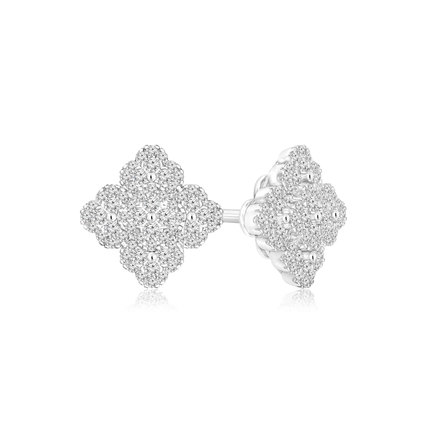 5/8 ct. tw. Round Diamond Cluster Fashion Earrings in 10K White Gold
