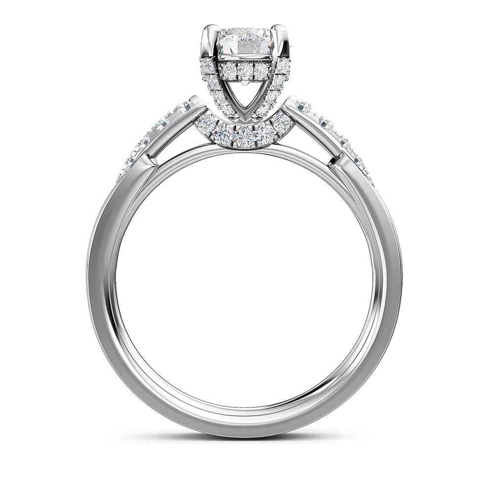 Designed With Love 1/3 ct. tw. Diamond Semi-Mount Engagement Ring in 14K White Gold close-up detail