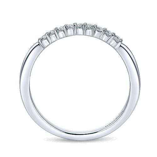 Gabriel & Co. .14 ct. tw. Diamond Modern Wedding Band in 14K White Gold front view