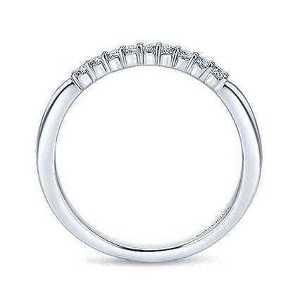 Gabriel & Co. .14 ct. tw. Diamond Modern Wedding Band in 14K White Gold front view