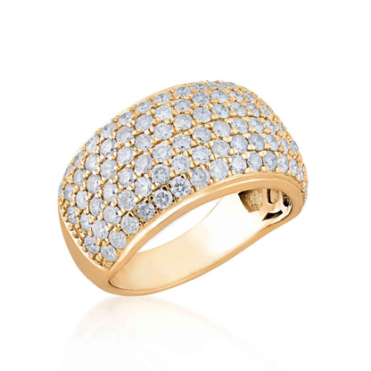 2 ct. tw. Multi-Row Diamond Anniversary Band in 10K Yellow Gold front view