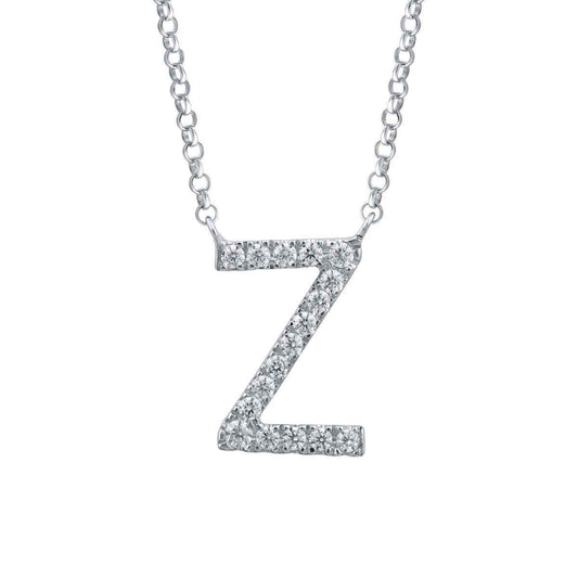 1/10 ct. tw. Diamond Letter Z 10mm Pendant in 10K White Gold