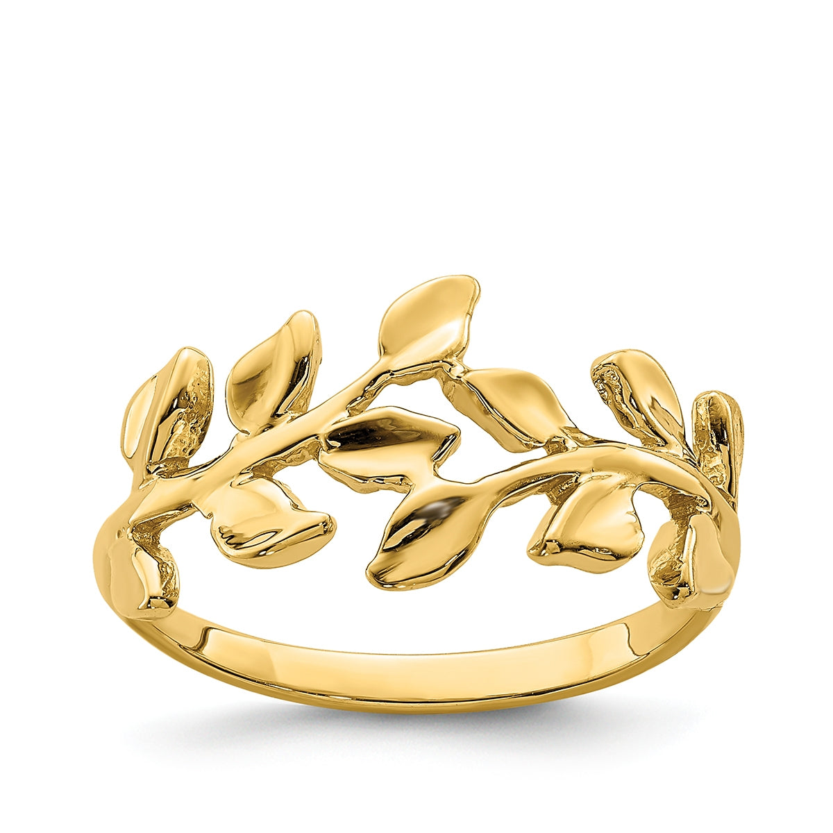 Leaf Bypass Ring in 14K Yellow Gold