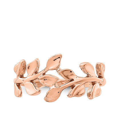 Leaf Bypass Ring in 14K Pink Gold front view