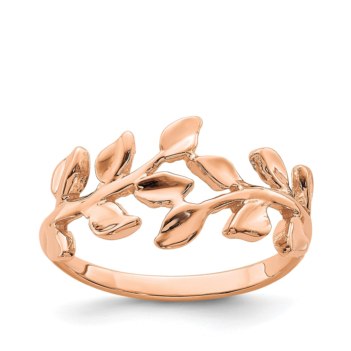 Leaf Bypass Ring in 14K Pink Gold