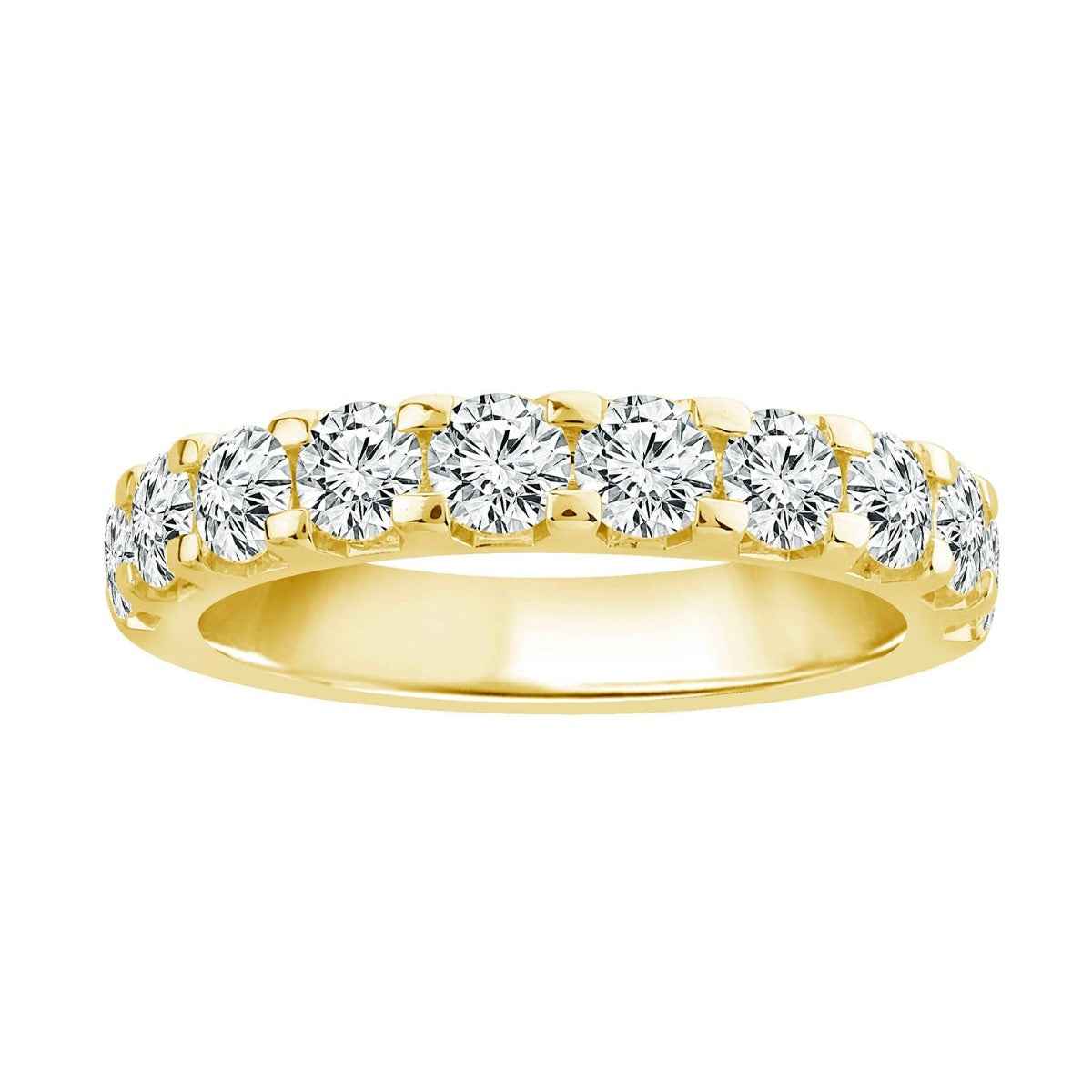 1-1/2 ct. tw. Round Brilliant Prong Set Diamond Anniversary Band in 14K Yellow Gold