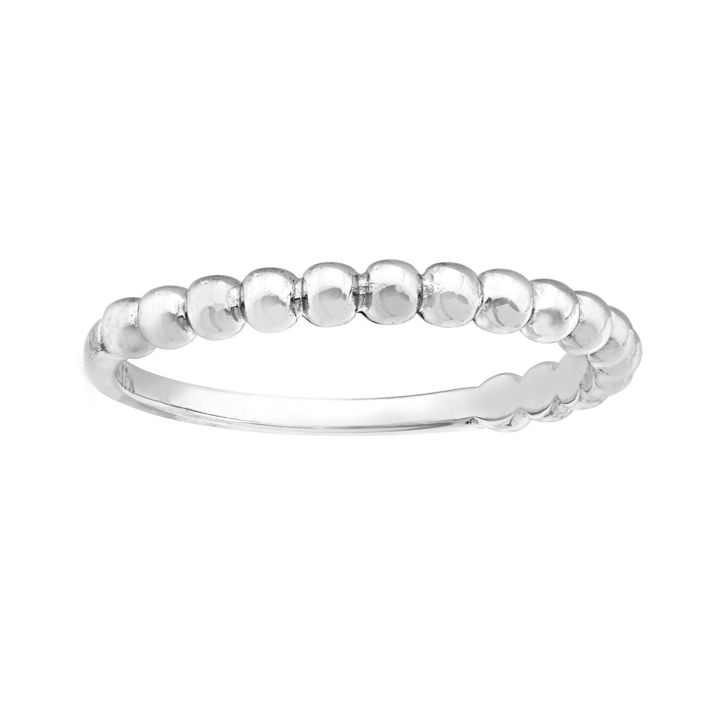 Perfect Match Beaded Stackable Fashion Ring in 10 K White Gold