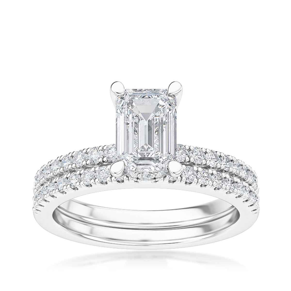 Adamante 1-3/4 ct. tw. Lab-Grown Diamond Wedding Set in 14K White Gold (3)