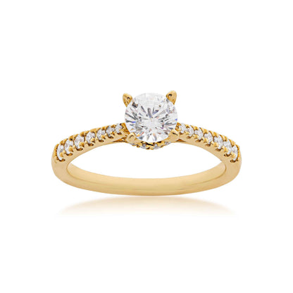 Designed With Love 1/4 ct. tw. Diamond Semi-Mount Engagement Ring in 14K Yellow Gold