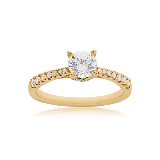 Designed With Love 1/4 ct. tw. Diamond Semi-Mount Engagement Ring in 14K Yellow Gold