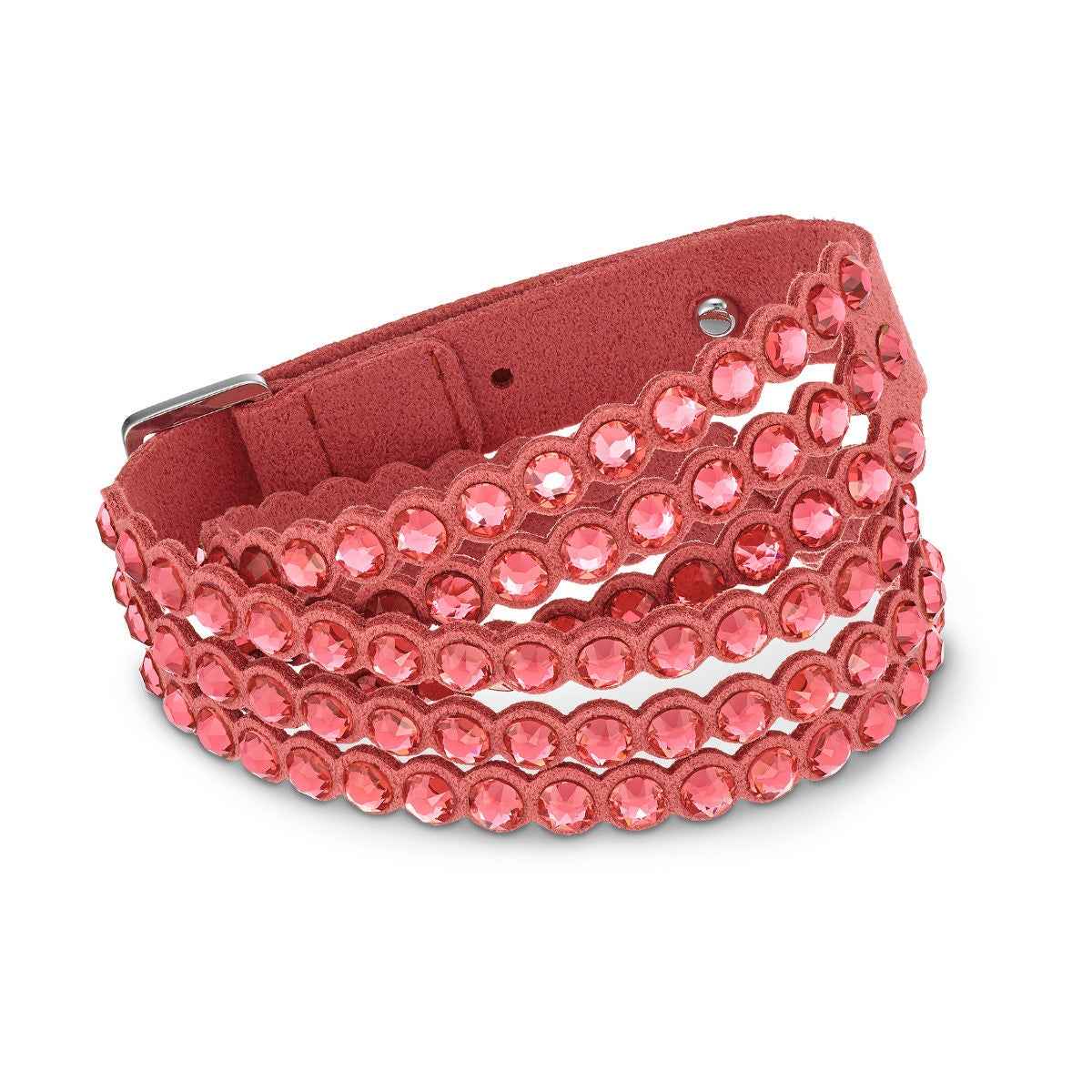 Swarovski Power Slake Bracelet in Padparascha Red Alcantara Fabric