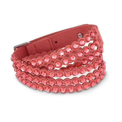 Swarovski Power Slake Bracelet in Padparascha Red Alcantara Fabric