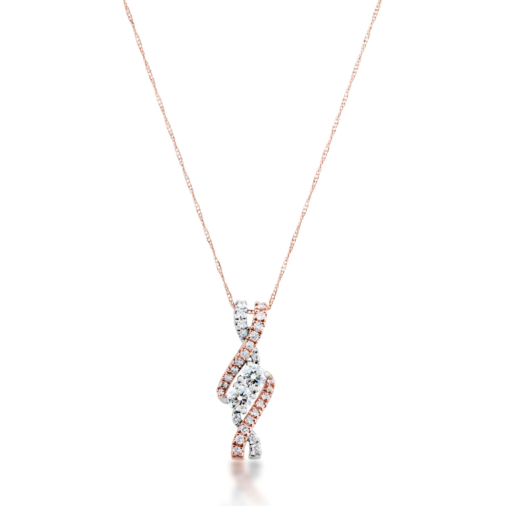 2BeLoved 1/2 ct. tw. Two-Stone Diamond Fashion Pendant in 10K White Gold