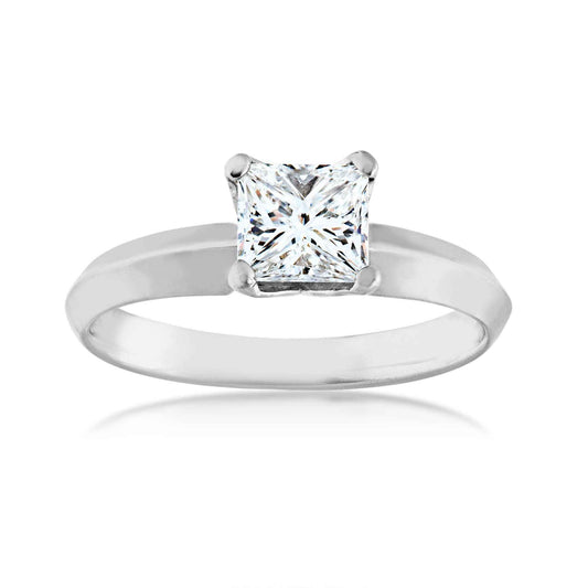 Canadian Rocks 1/2 ct. tw. Princess Cut Diamond Solitaire Engagement Ring in 14K White Gold