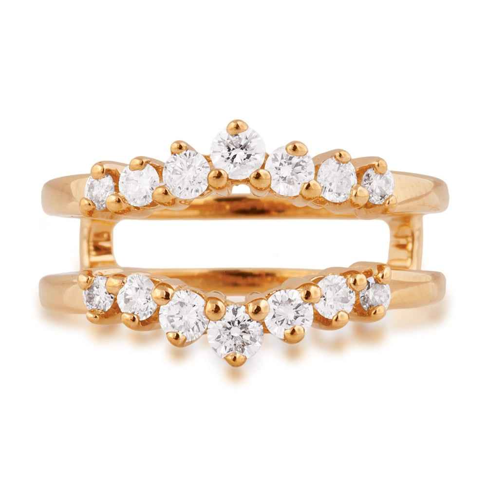1/2 ct. tw. Round Chevron Style Diamond Ring Enhancer in 14K Yellow Gold