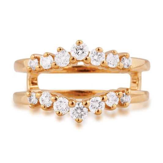 1/2 ct. tw. Round Chevron Style Diamond Ring Enhancer in 14K Yellow Gold
