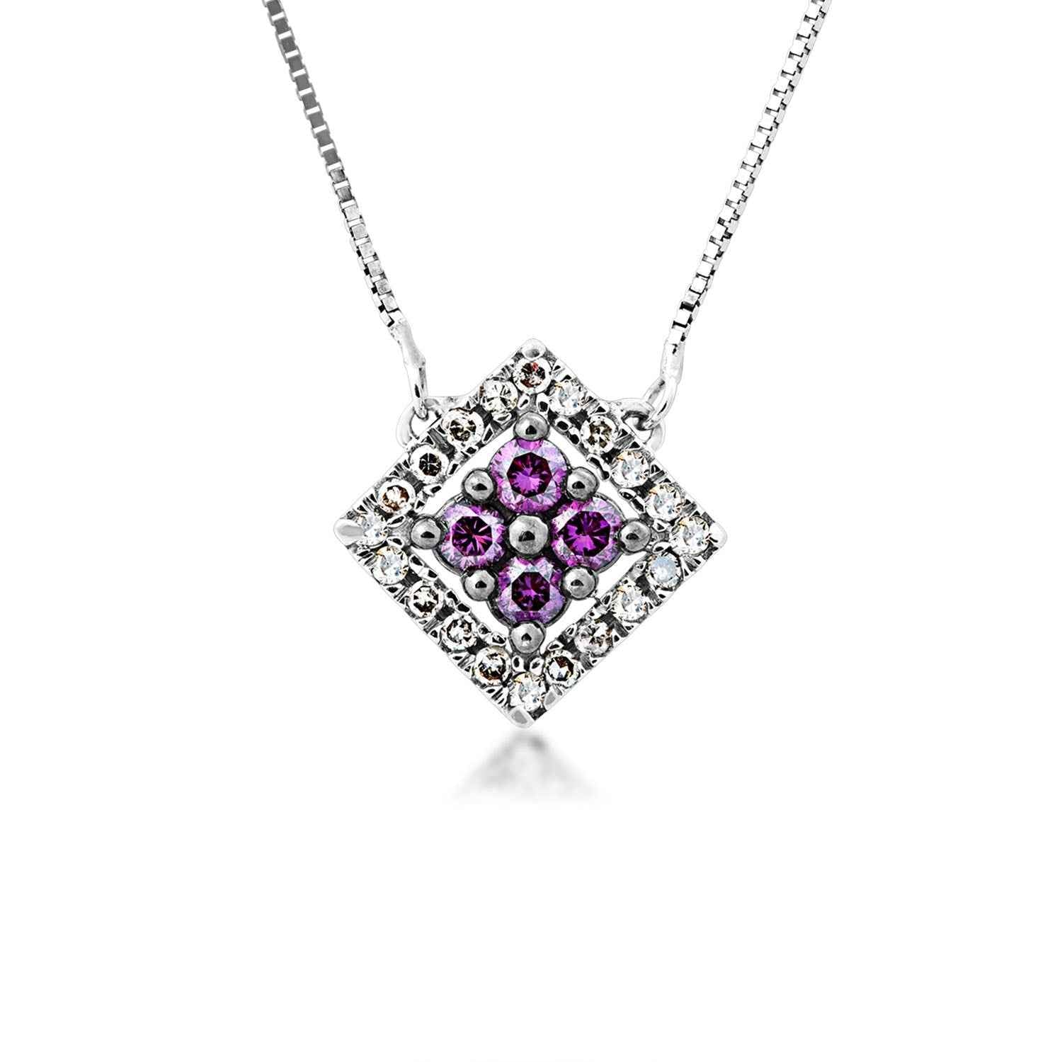 1/3 ct. tw. Treated Purple and White Diamond Pendant in 10K White Gold