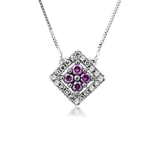 1/3 ct. tw. Treated Purple and White Diamond Pendant in 10K White Gold