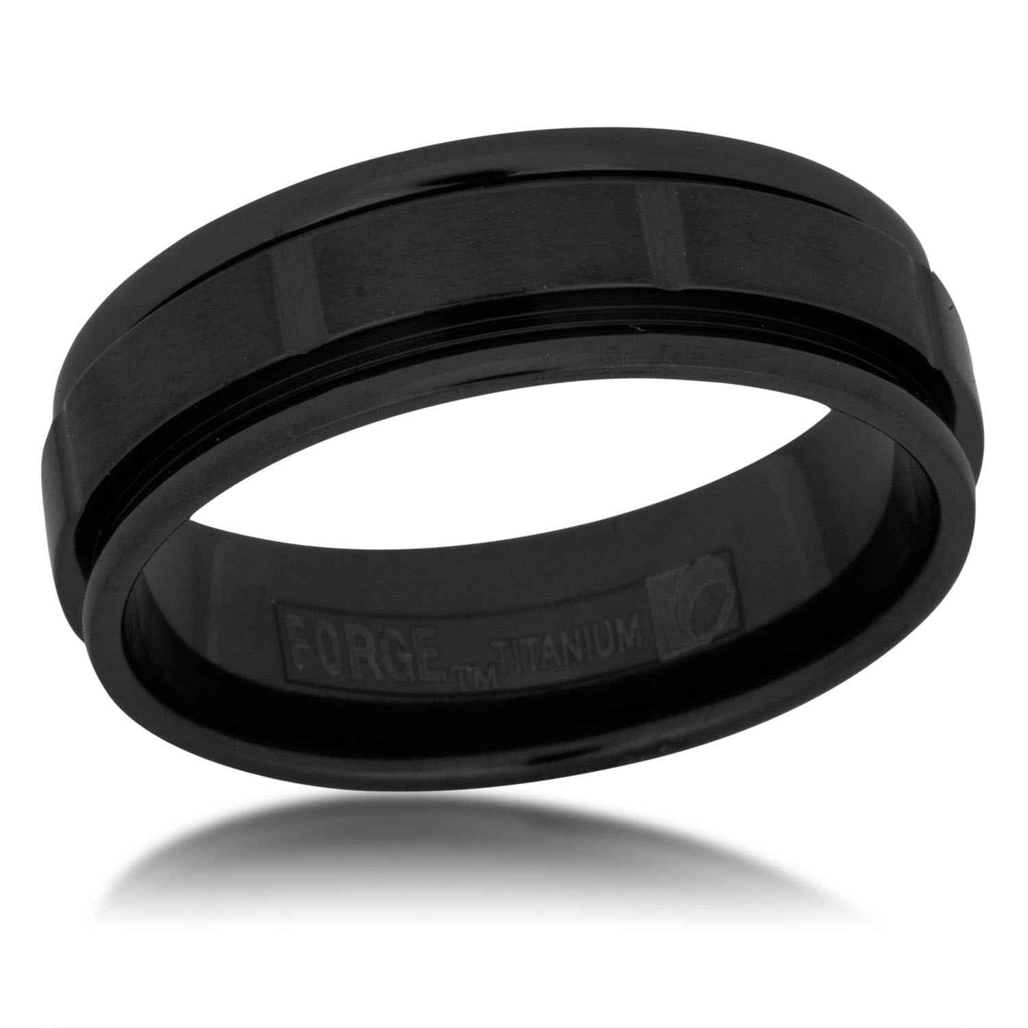 Benchmark Men's Black Titanium Wedding Band