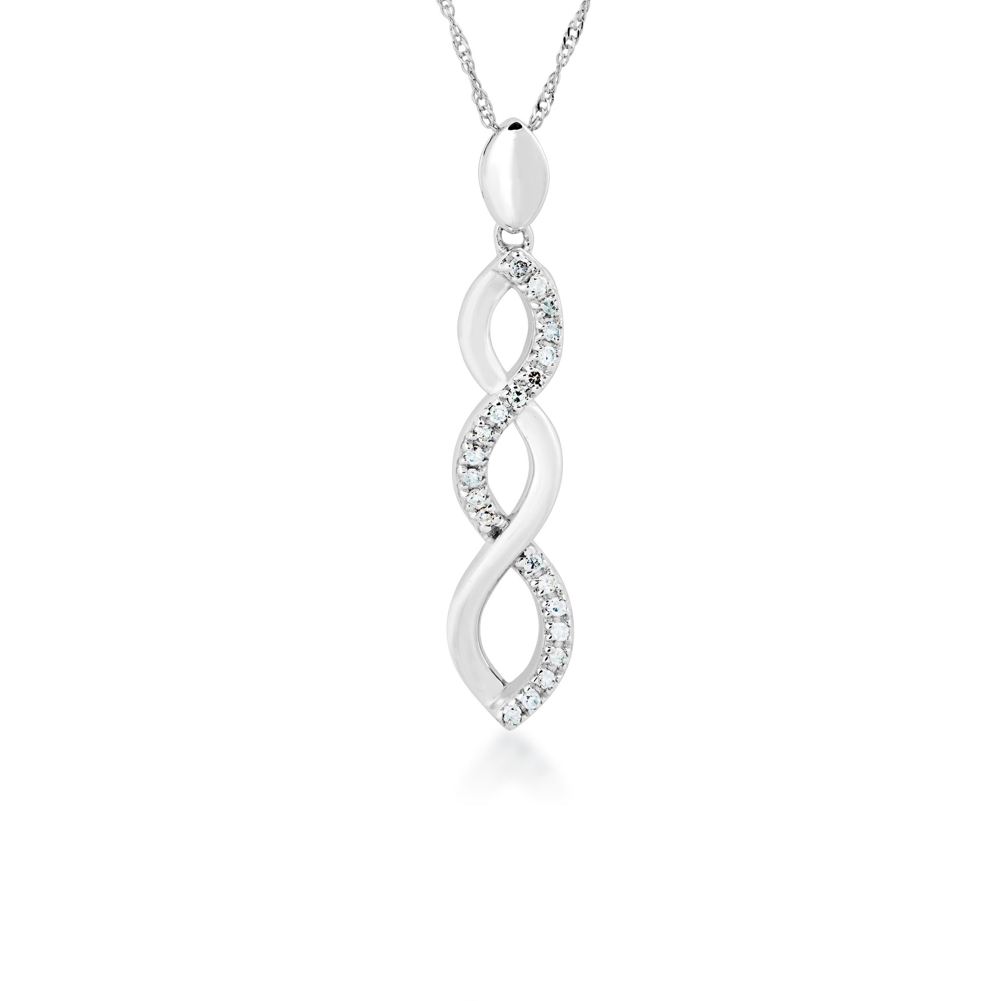 1/10 ct. tw. Infinity Designed Pendant in 10K White Gold