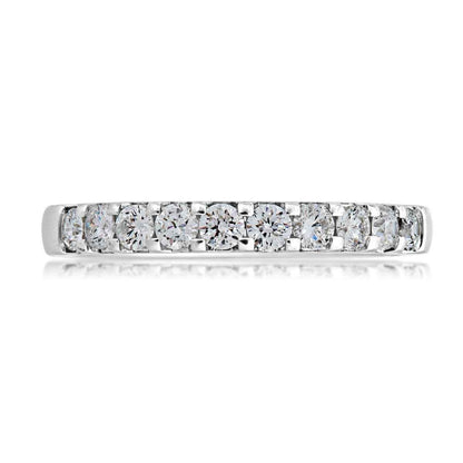 1/2 ct. tw. Round Brilliant Diamond Stackable Anniversary Band in 14K White Gold close-up detail