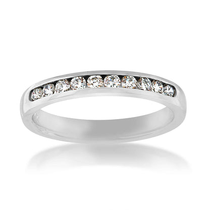 1/3 ct. tw. Machine Set Channel Anniversary Band in 10K White Gold front view