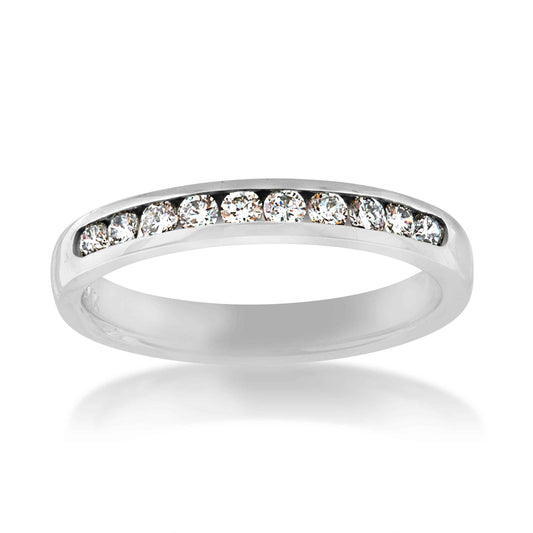 1/3 ct. tw. Machine Set Channel Anniversary Band in 10K White Gold front view