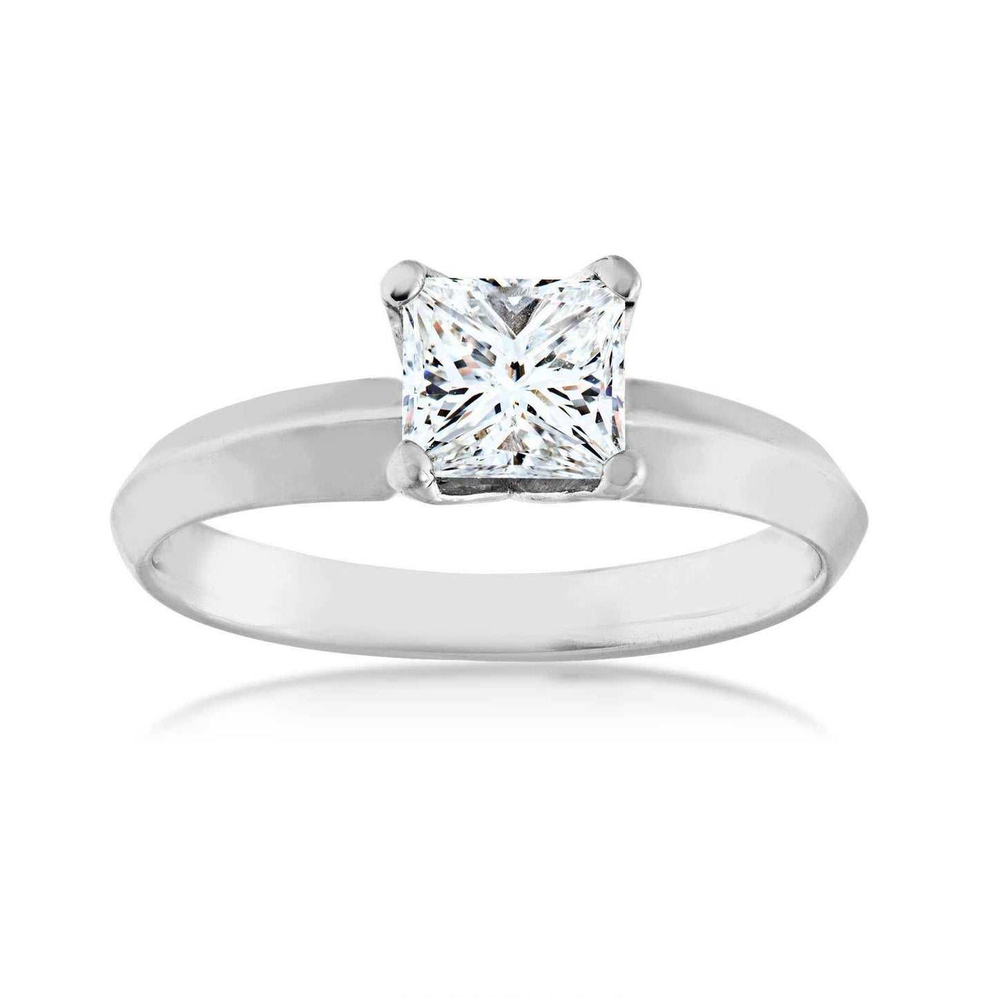 Canadian Rocks 1 ct. tw. Princess Cut Solitaire Diamond Engagement Ring in 14K White Gold