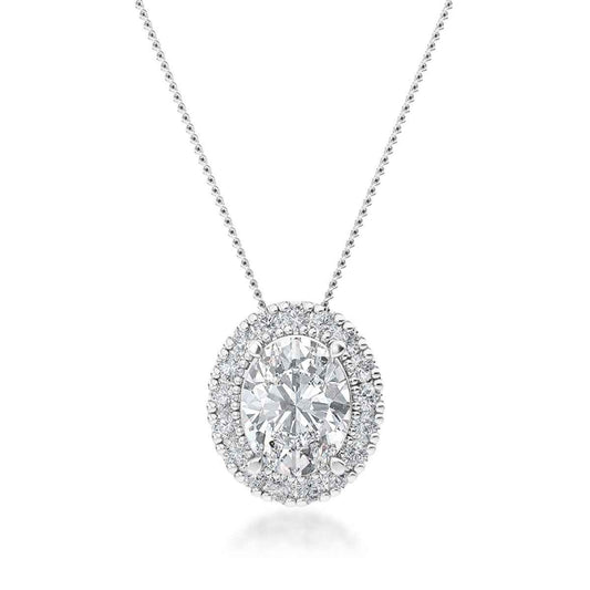 Adamante 1 ct. tw. Lab-Grown Diamond Halo Pendant in 10K White Gold
