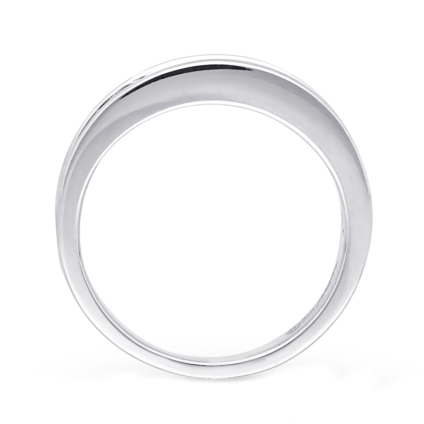 Kallati 1 ct. tw. Princess Cut & Baguette Diamond Channel Set Ring in 14K White Gold close-up detail