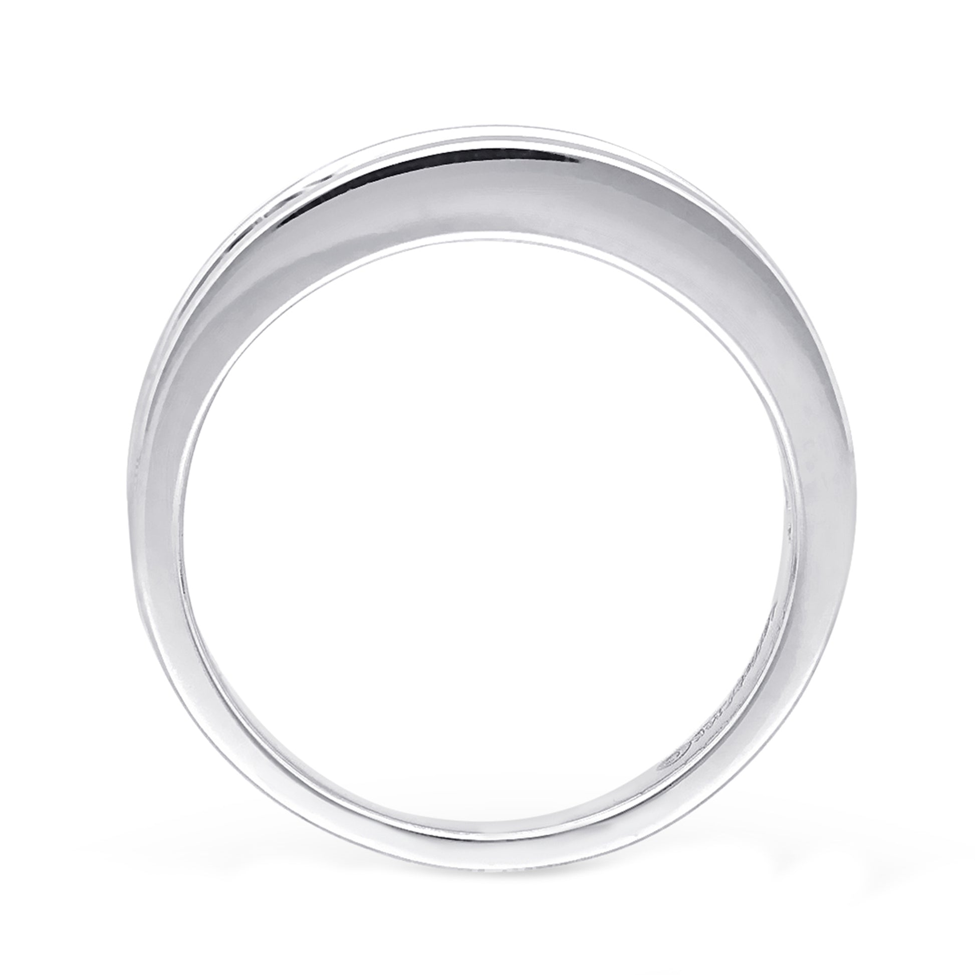 Kallati 1 ct. tw. Princess Cut & Baguette Diamond Channel Set Ring in 14K White Gold close-up detail
