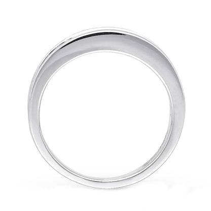 Kallati 1 ct. tw. Princess Cut & Baguette Diamond Channel Set Ring in 14K White Gold close-up detail