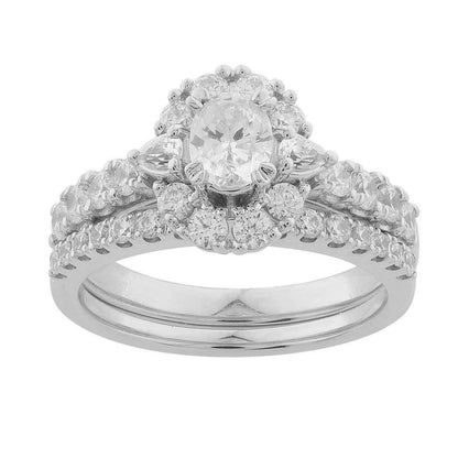Adamante 1-1/2 ct. tw. Lab-Grown Diamond Wedding Set in 14K White Gold