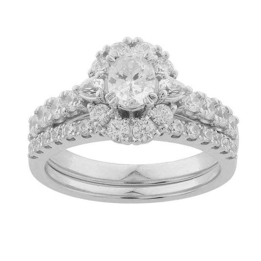 Adamante 1-1/2 ct. tw. Lab-Grown Diamond Wedding Set in 14K White Gold