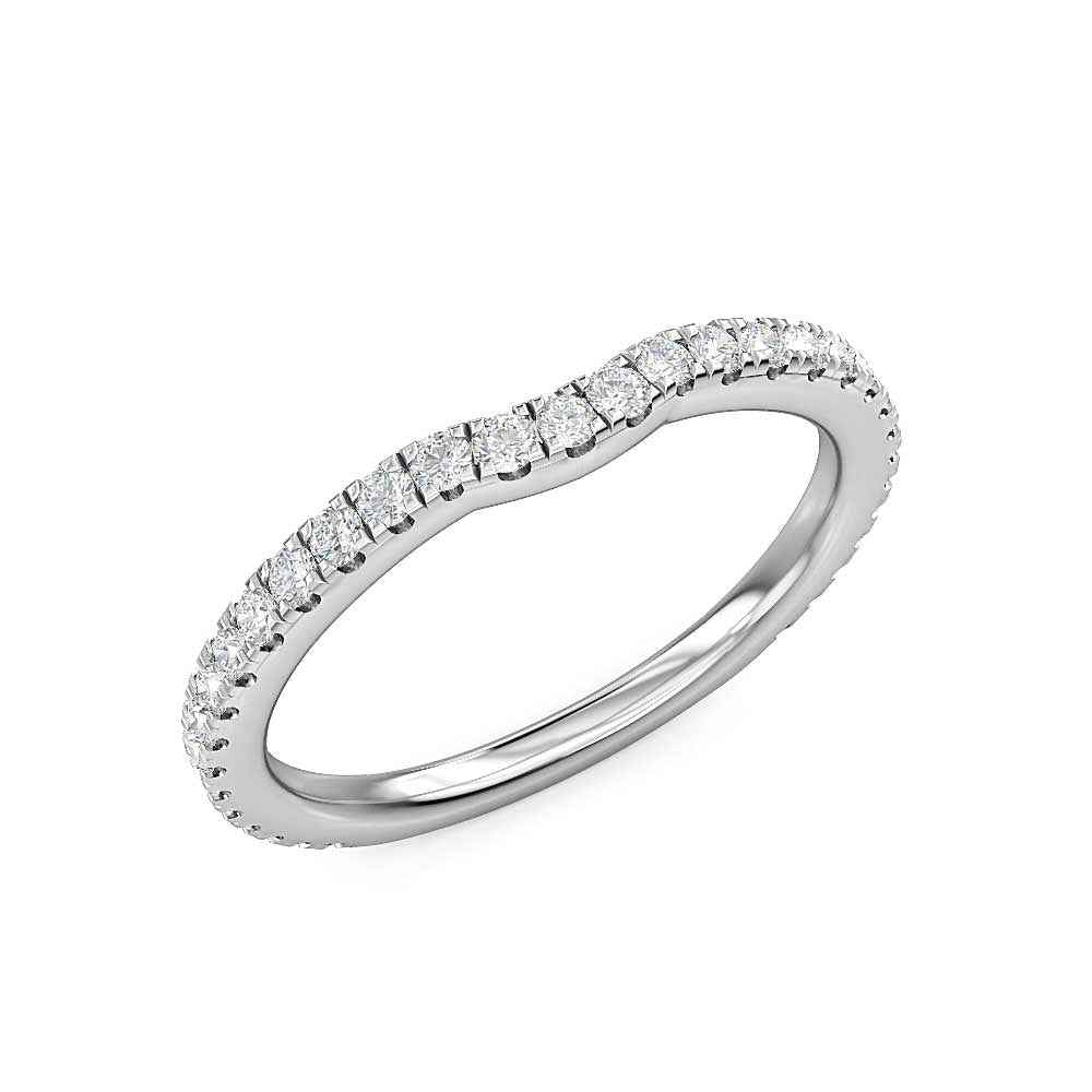 Designed With Love 1/3 ct. tw. Diamond Contour Wedding Band in 14K White Gold close-up detail
