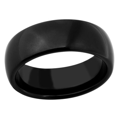 Mens Black Ceramic Wedding Ring front view (2)