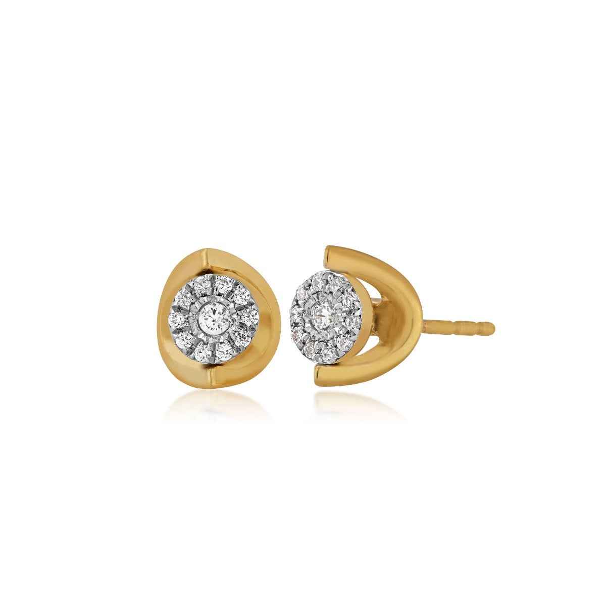 Fairytale Diamonds 1/10 ct. tw. Cluster Halo Stud Earrings in 10K Yellow Gold