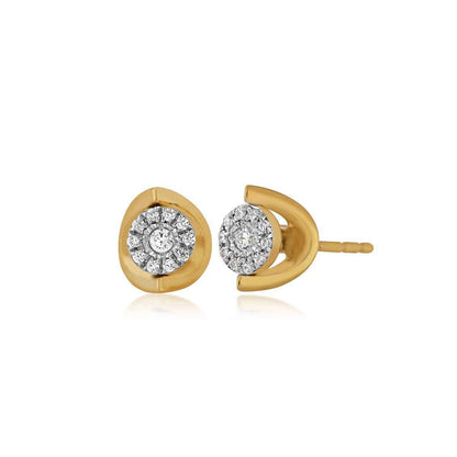 Fairytale Diamonds 1/10 ct. tw. Cluster Halo Stud Earrings in 10K Yellow Gold