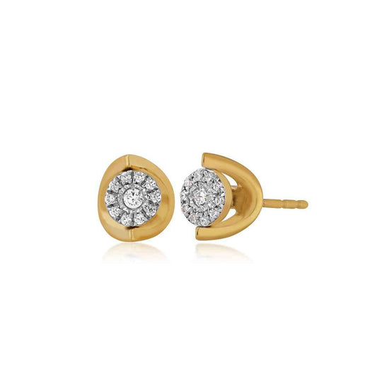 Fairytale Diamonds 1/10 ct. tw. Cluster Halo Stud Earrings in 10K Yellow Gold