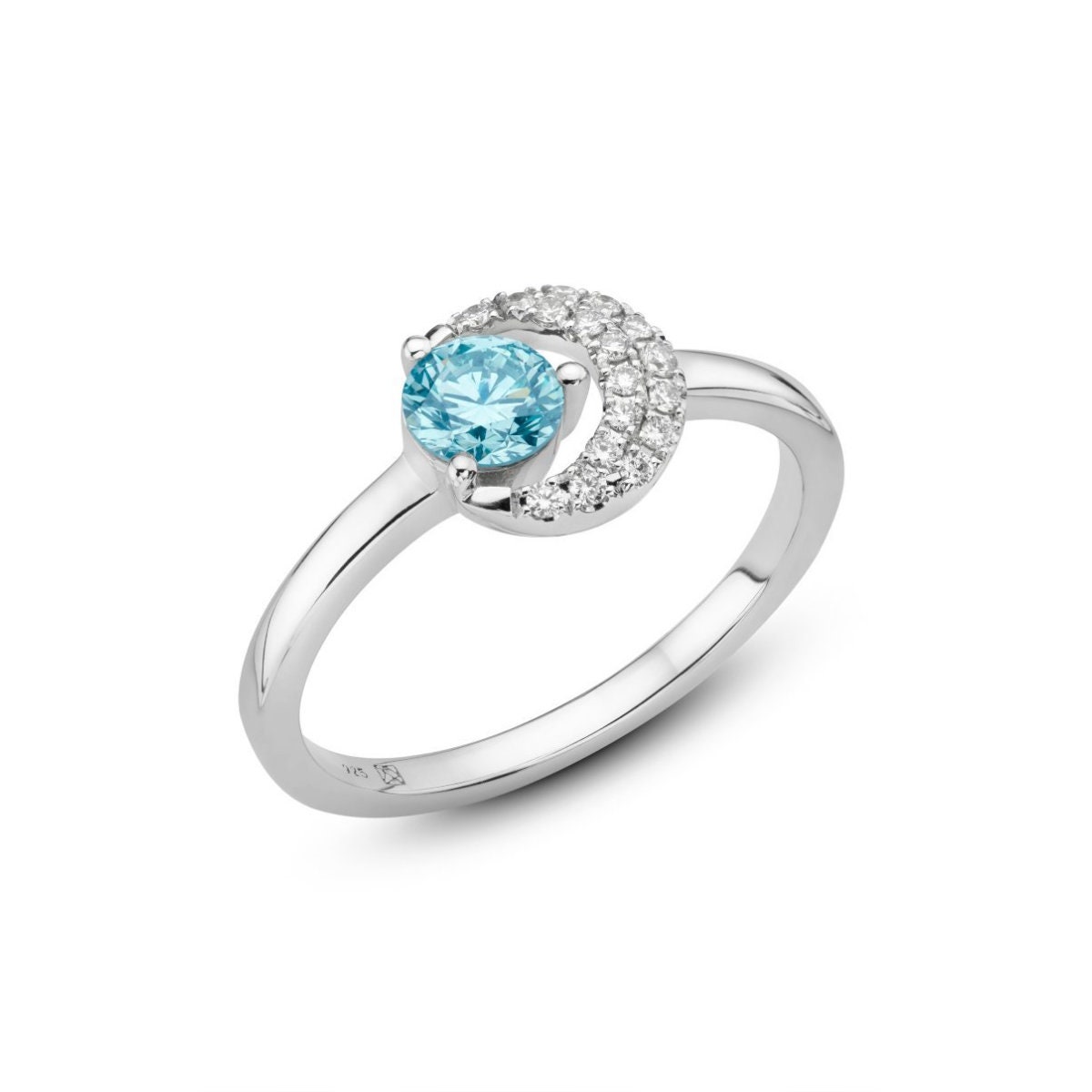 Lightbox Lab-Grown Diamond 1/2ct. tw. Blue and White Fashion Ring in Sterling Silver front view