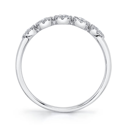 Shy Creation 3/8 ct. tw. Round Brilliant Diamond Cluster Halo Fashion Ring in 14K White Gold side profile