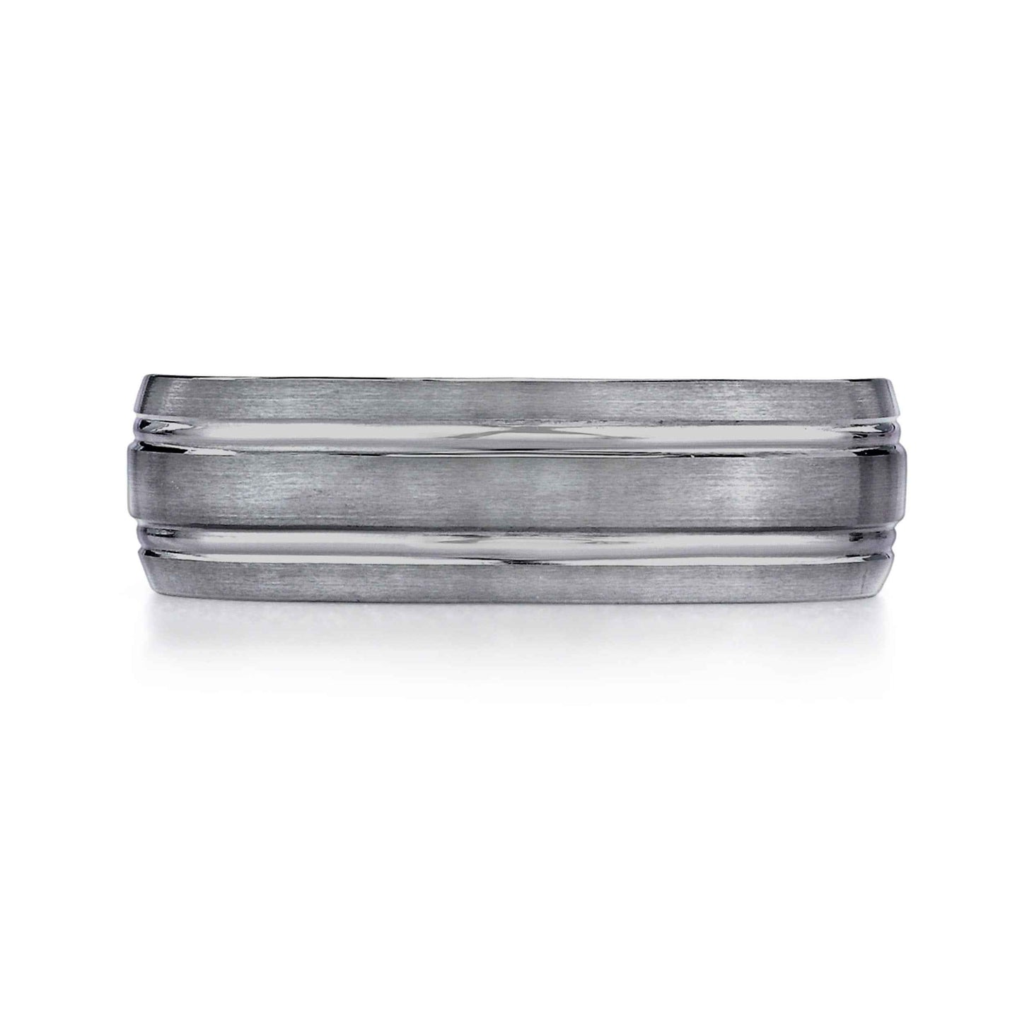 BENCHMARK Mens 7MM Tungsten Wedding Band with Satin Finished Details
