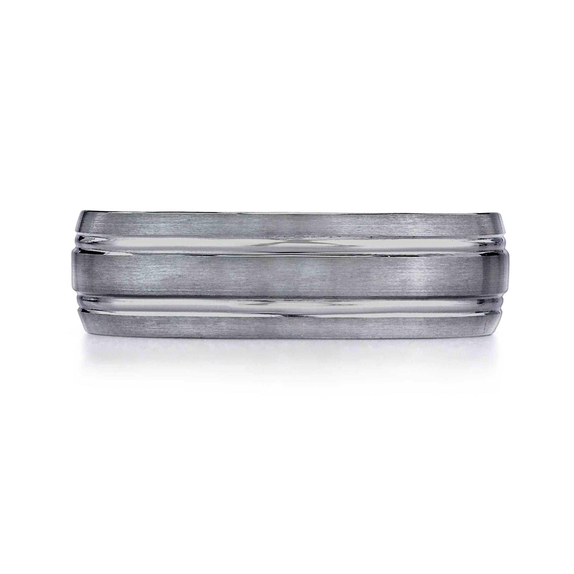 BENCHMARK Mens 7MM Tungsten Wedding Band with Satin Finished Details
