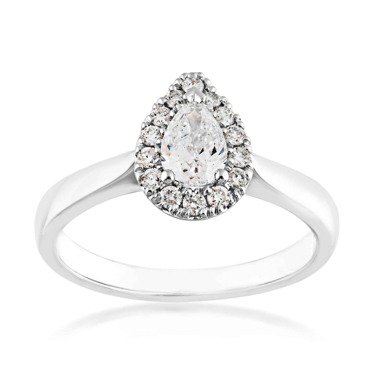 Amaura 3/4 ct. tw. Pear Diamond Halo Engagement Ring in 14K White Gold