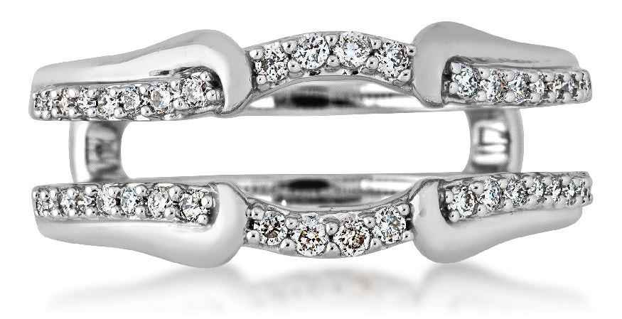 1/4 ct. tw. Diamond Wedding Ring Enhancer in 14K White Gold front view