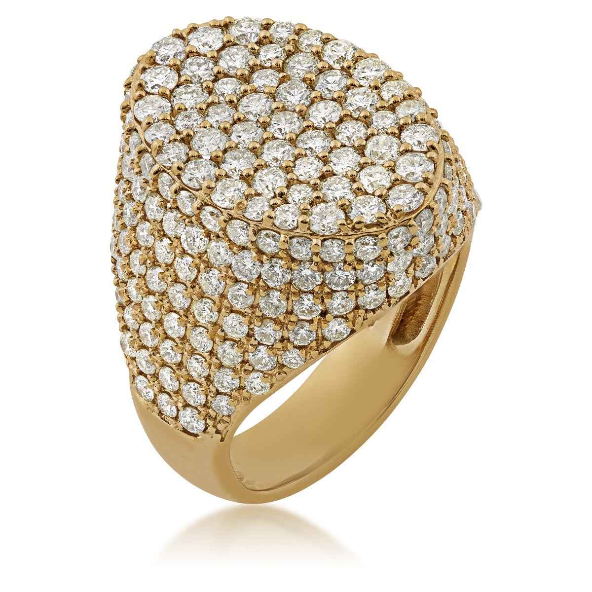 5 ct. tw. Diamond Cluster Oval Ring in 10K Yellow Gold front view