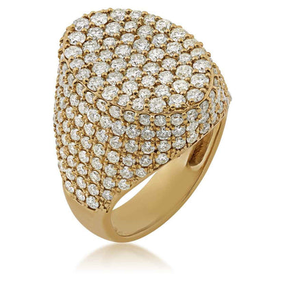 5 ct. tw. Diamond Cluster Oval Ring in 10K Yellow Gold front view