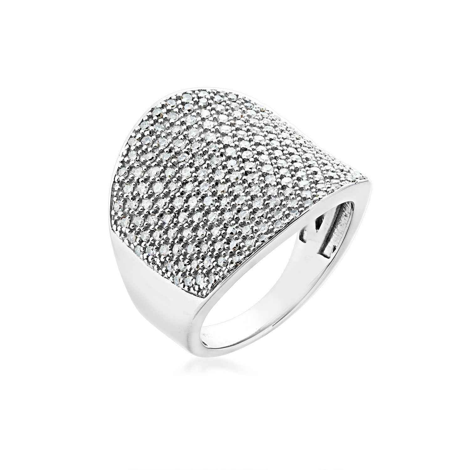 1-1/4 ct. tw. White Diamond Cluster Fashion Ring in Sterling Silver front view
